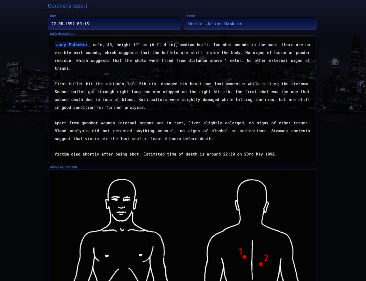 The Lone Detective 2017 mystery game