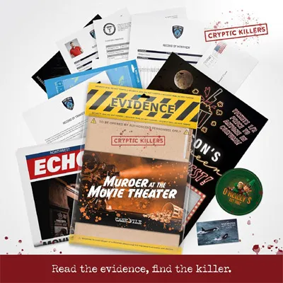 Murder mystery case file - Murder in the Movie Theatre. Can you solve this fake crime? Murder mystery case file - Murder in the Movie Theatre. Can you solve this fake crime?